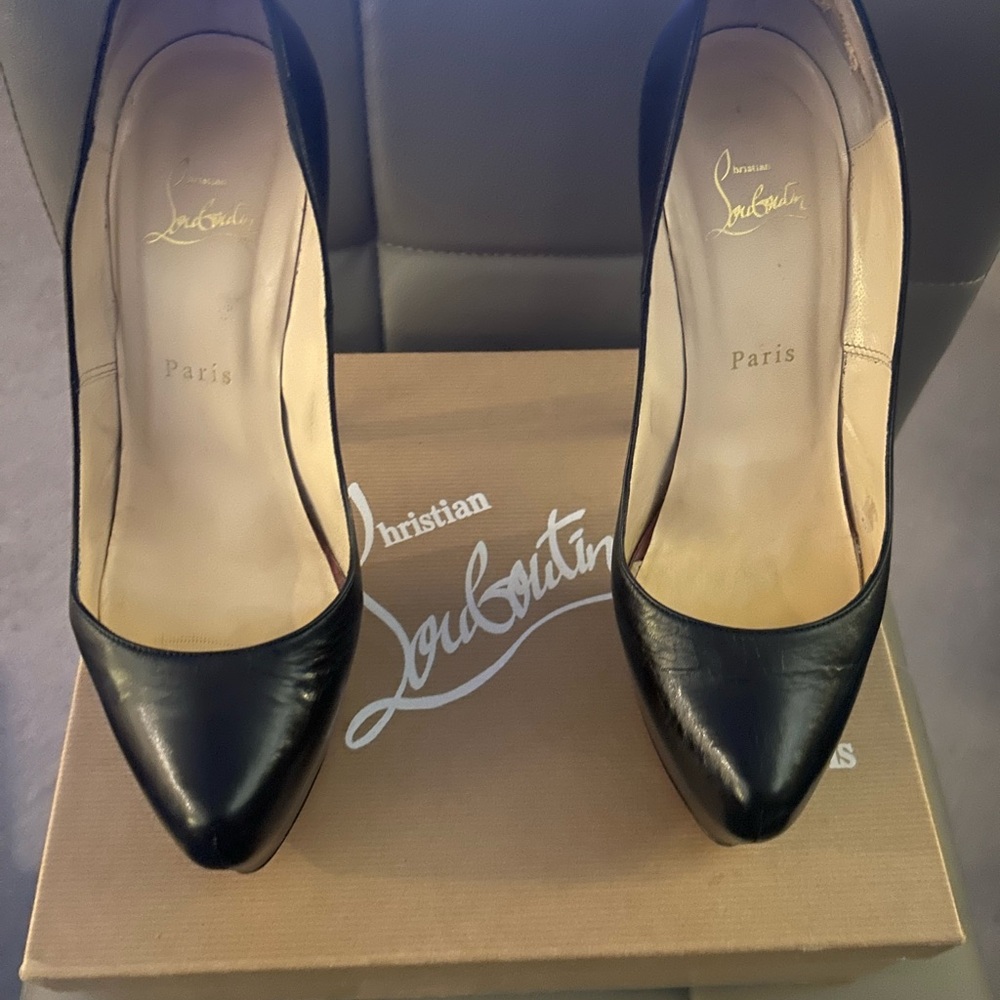Christian Louboutin Black Leather Heels
